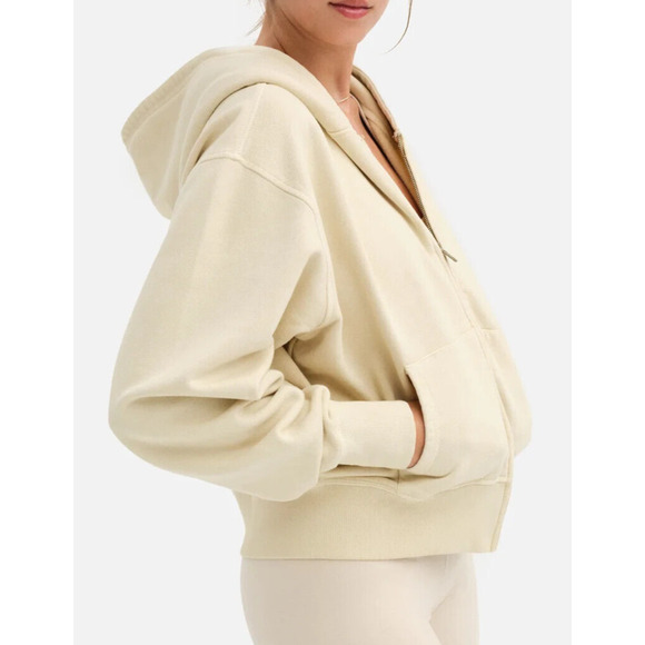 MATE The Label Hoodie Bone Terry Organic Cotton Zip Up Jacket M NEW - Picture 1 of 6